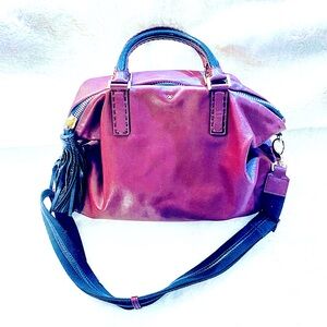 NEW-ANYA HINDMARCH BURGUNDY LEATHER TOTE BAG
